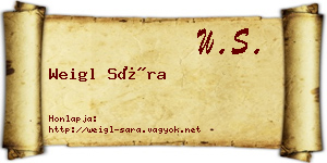 Weigl Sára névjegykártya