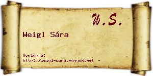 Weigl Sára névjegykártya